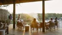 Sunset from the deck at Londolozi Founders Camp