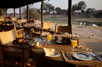 Dine with a stunning view of the Ruaha River