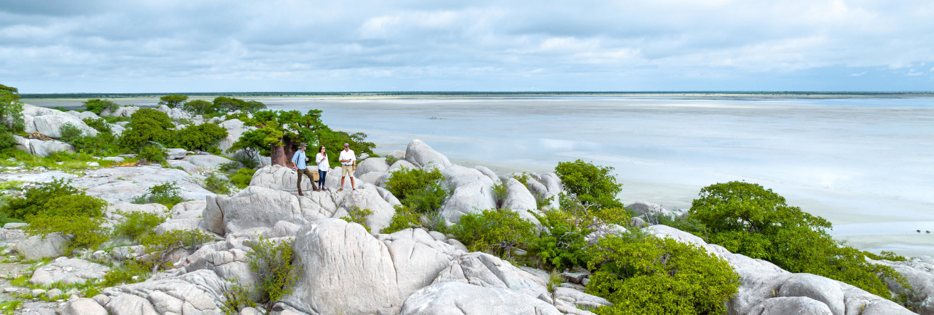 The beautiful Baobabs on Kubu Island, deep within the Makgadikgadi Pans - Helicopter Horizons