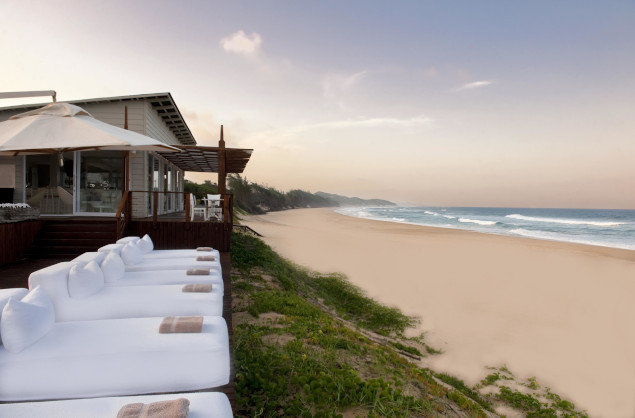 The sandy beaches at White Pearl Resort