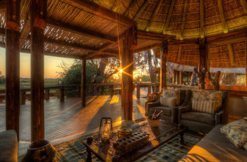 Enjoy the days relaxing in the main lounge area at Camp Okavango