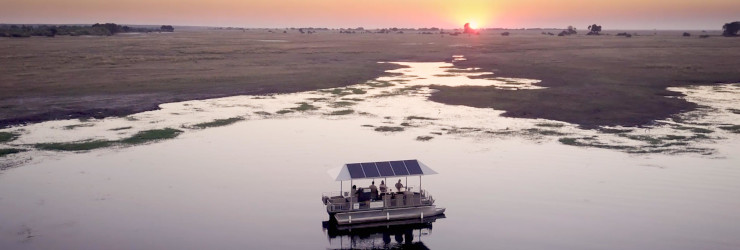 Solar powered boats take you on a cruise down the Chobe River