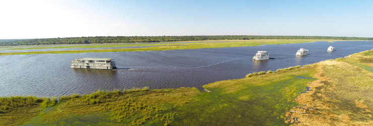 The Chobe Princess Houseboats along the Chobe River