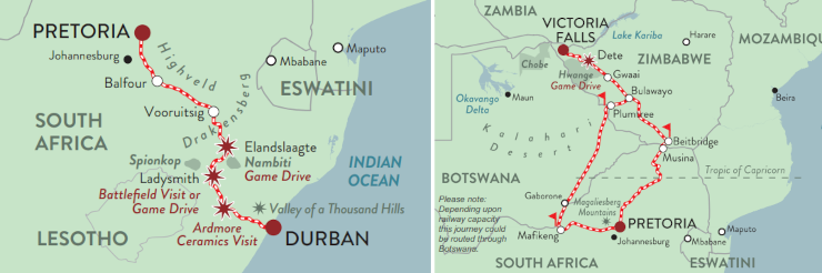  Durban and Victoria Falls Combination Journey, Rovos Rail