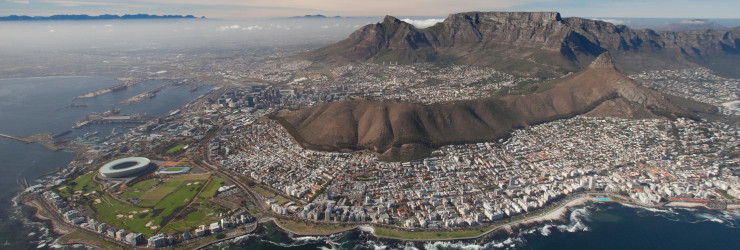 An aerial view of Cape Town