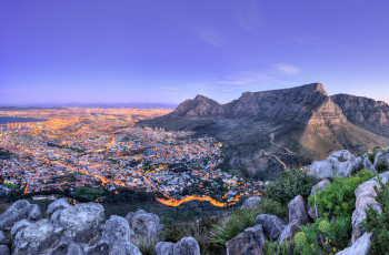 The view of Cape Town City from a hike up Lion's Head