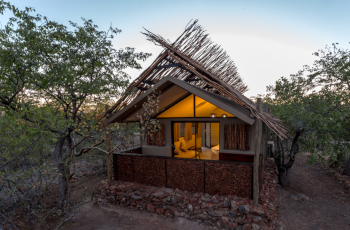 Rooms from the outside at Etosha Village