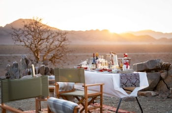 Sundowners at Hoodia Desert Lodge, Namibia