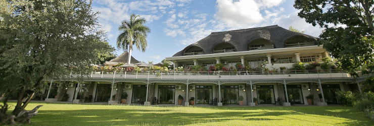  View from the gardens to the lodge, Ilala Lodge Hotel, Victoria Falls