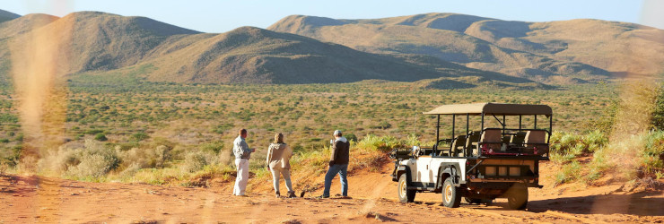 Game Drives at Tswalu The Motse Camp along the sandy roads in the Kalahari Desert