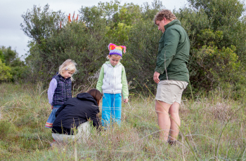  Identifying different plants and small animals on a Kariega Kids nature walk around the lodge