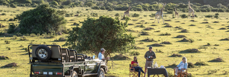 A stop for sundowners on a game drive at Kariega Game Reserve