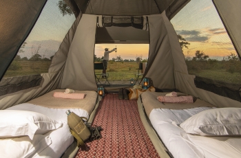  Cozy tent set up at Kweene Trails