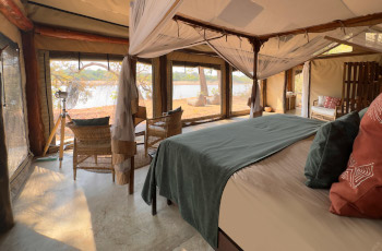  A look inside the luxury tents at Luambe Camp