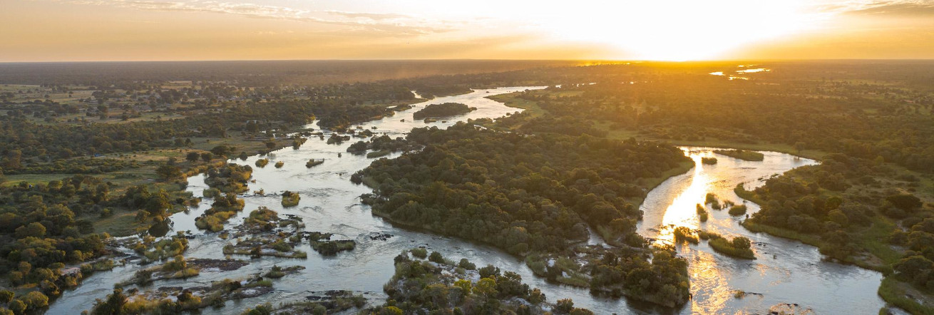 Aerial view of the Kavango River, Caprivi Strip