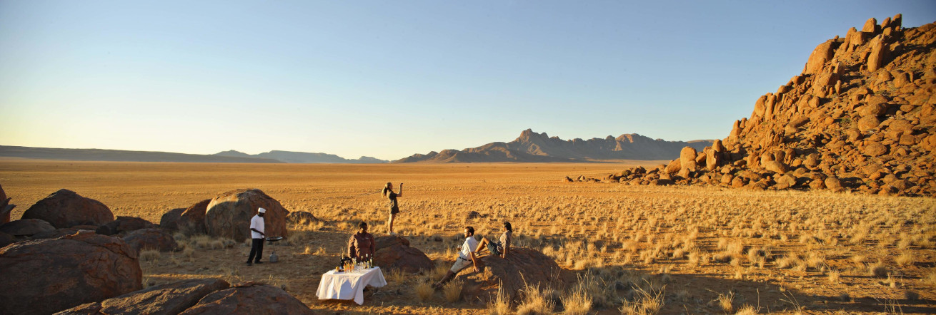 Sundowners in Damaraland, andBeyond Sossusvlei Desert Lodge