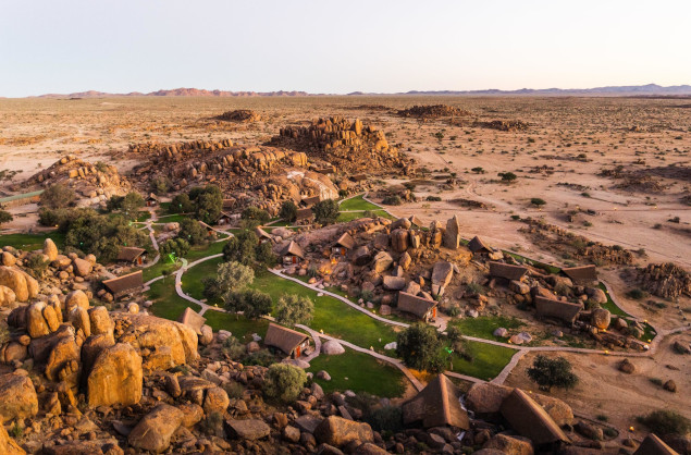 An aerial view of Canyon Lodge