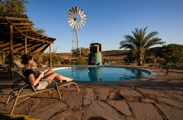 Relax by the pool at Canyon Roadhouse