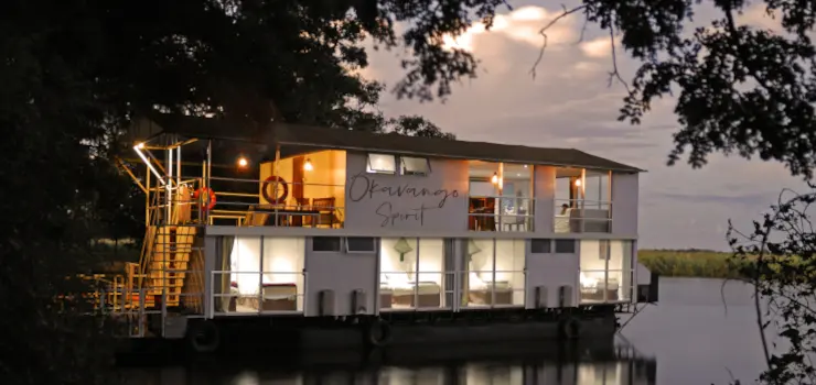 The Okavango Spirit moors each night in a secluded piece of paradise