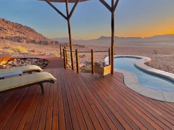 View of the desert from the pool at Namib Outpost