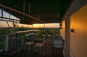 Enjoy a sundowner on the viewing deck