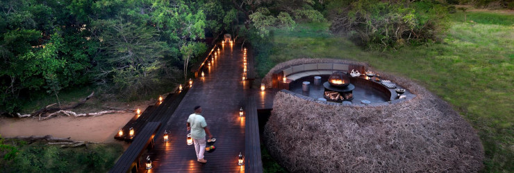 Romantic candlelit walkways at Phinda Forest Lodge