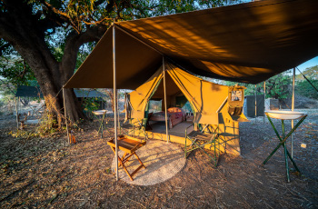  Mobile Camp meru tents set up with all the amenities for your safari