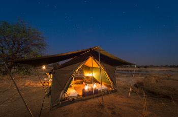  Lanterns light up the camp at night