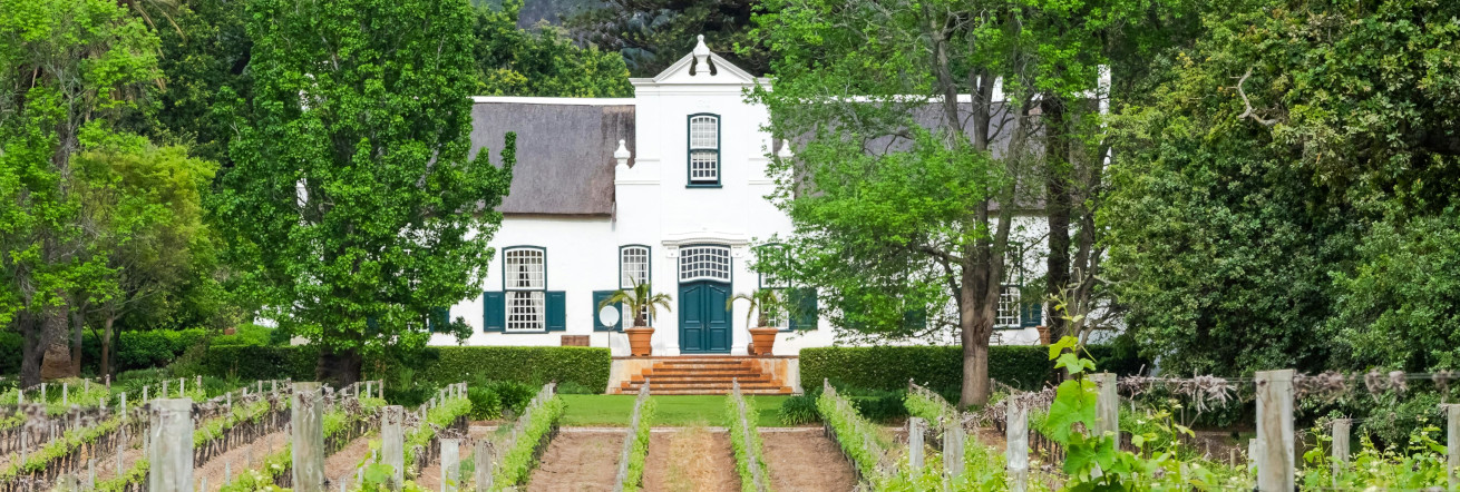 The Cape Dutch architecture is commonly found in the Cape Winelands