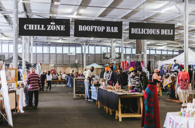 The vibrant Rosebank Rooftop Market in Johannesburg