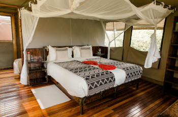 Luxurious tents at Sango Safari Camp
