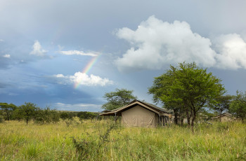 Serengeti Wilderness Camp as a thunderstorm approaches