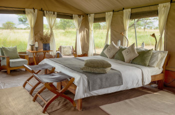 All the luxury comforts in the tents at Serengeti Wilderness Camp
