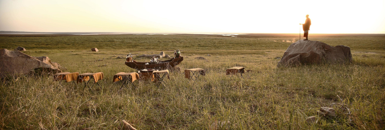 Sundowners with the lake in the distance, andBeyond Lake Manyara Tree Lodge