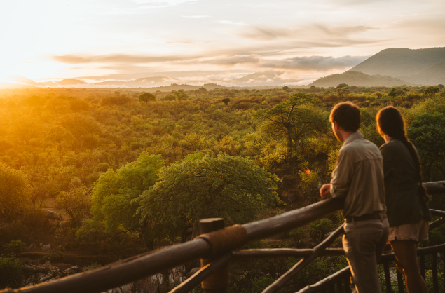 Sunset overlooking the Ruaha National Park, Ruaha River Lodge