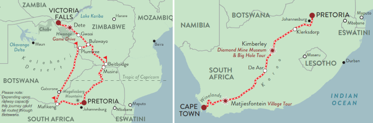 Victoria Falls and Cape Town Combination Journey, Rovos Rail