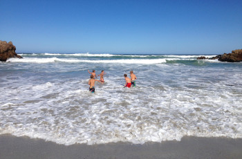 Fun in the waves at Hermanus beaches