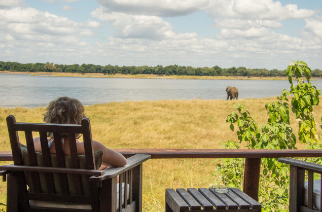Game viewing right from your deck at Royal Zambezi Lodge