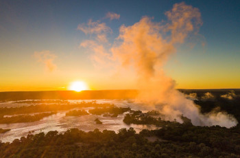 Sunset over Victoria Falls