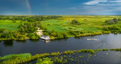 The Okavango Spirit moored in the Panhandle
