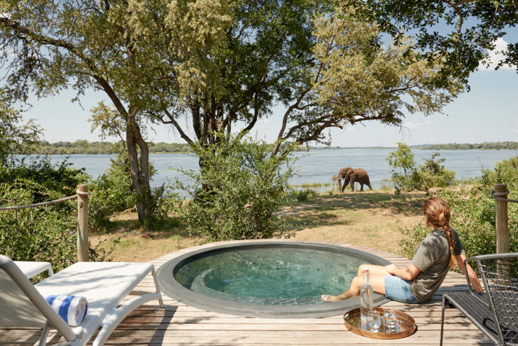 View from your private deck at Victoria Falls River Lodge