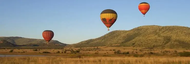 Hot air balloon over the Pilanesberg Game Reserve