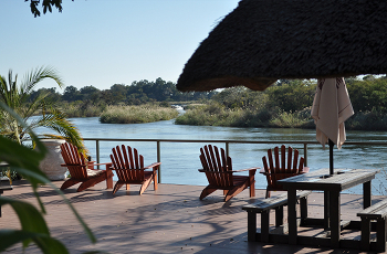 Overlooking the Kavango River from the deck at Shametu