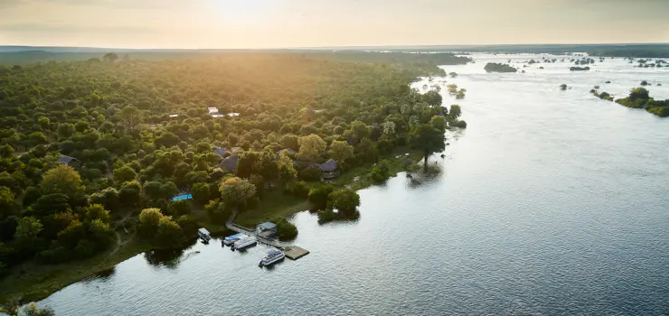 Victoria Falls River Lodge, above the Victoria Falls, Zimbabwe