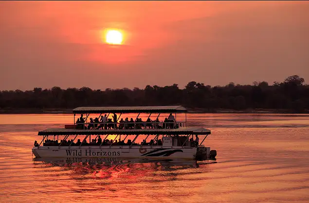 Sunset Cruise along the Zambezi River with Wild Horizons