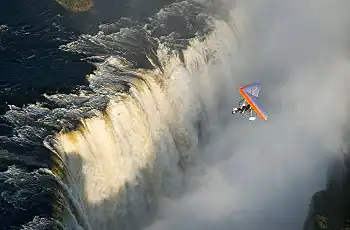 A flight over the falls is an optional extra that can be arranged