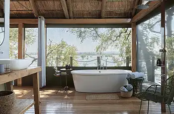 Bathroom with a view of the Zambezi River