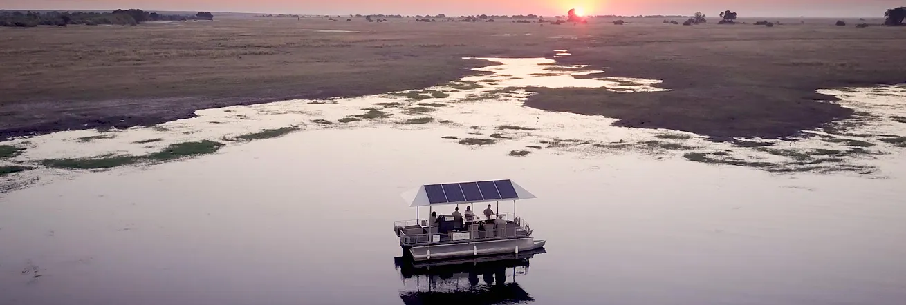 Solar powered boats take you on a cruise down the Chobe River