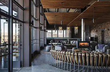 Dining and lounge area at Fish River Lodge