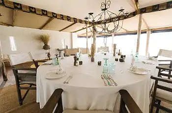 Interior of dining tent